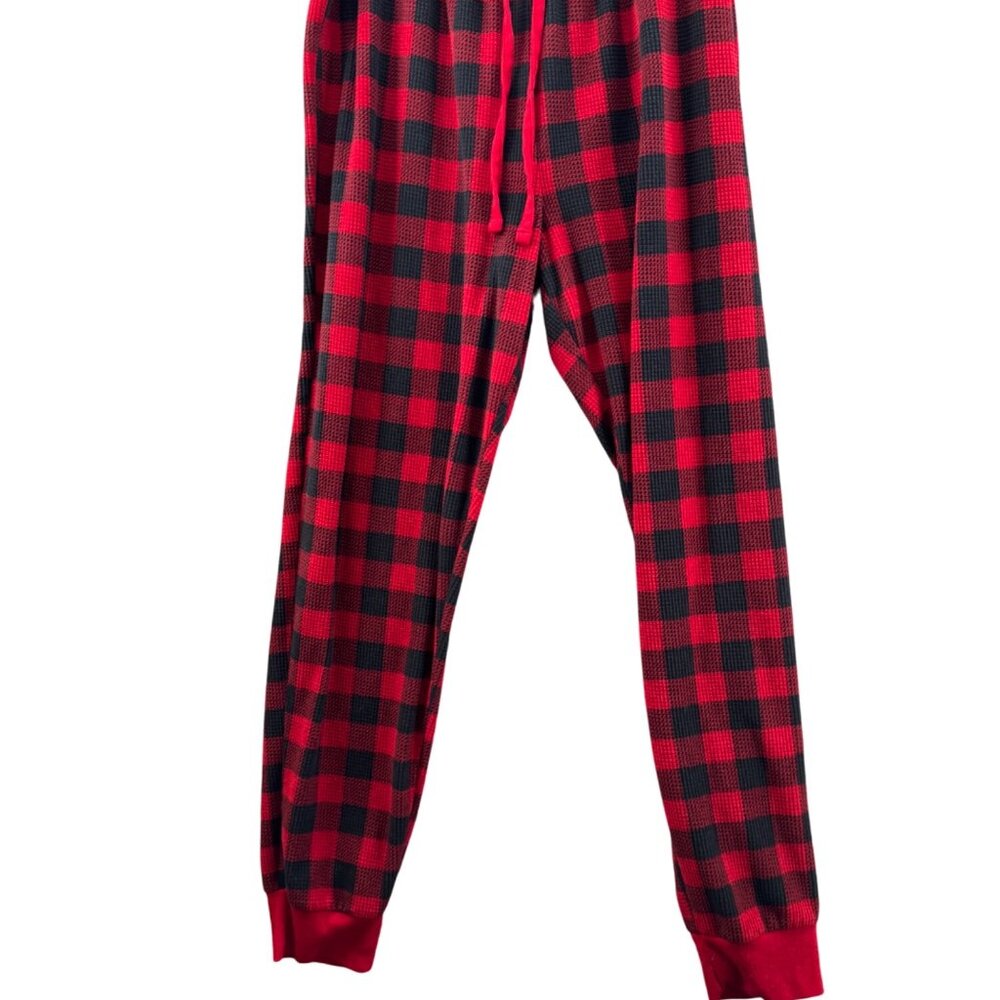 Eddie Bauer Moose Print Pajama Red Black Buffalo Plaid Set Size Large - Picture 6 of 9